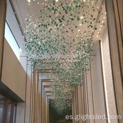 Nuevo producto Diseño moderno Decoración personalizada Proyecto de cristal Big Hotel Lobby Candelier